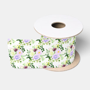 Paarse lente bloemen met bladgroen lint