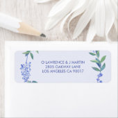 Paarse lente bloemenkrans etiket (Insitu)