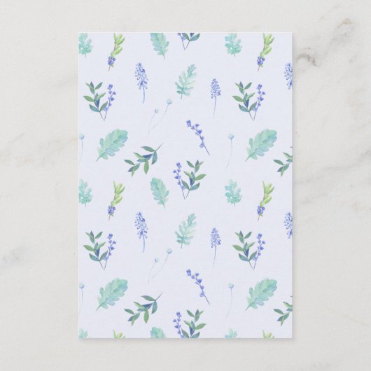 Paarse lente bloemenkrans trouwinformatie informatiekaartje (Achterkant)