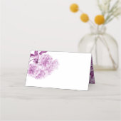 Paarse lentebloesem bloementent plaatskaarten (Achterkant)