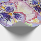 Paarse lentesbloemen bloemen Waterverf Cadeaupapier (Hoek)