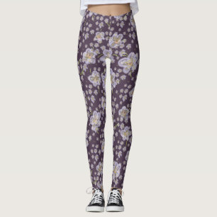 Paarse lentevloervloeren leggings
