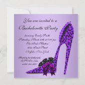Paarse Leopard Corset Paarse vrijgezellenfeest Kaart (Achterkant)