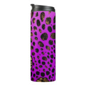 Paarse Leopard Glitter Thermische Tumbler 12oz Thermosbeker (Geroteerd rechts)