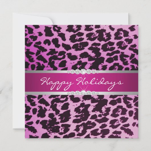 Paarse leopard Holiday Uitnodiging (Voorkant)