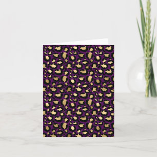 Paarse leopard-kaart feestdagen kaart