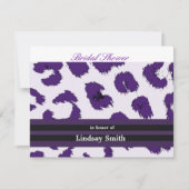 Paarse leopard Pattern Bridal Shower Kaart (Voorkant)