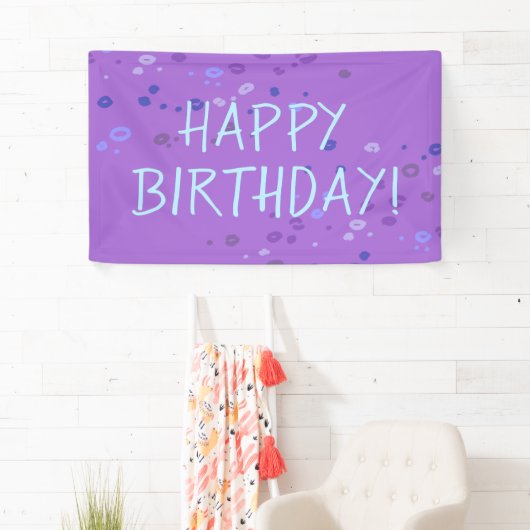 Paarse Leopard Print "Happy Birthday" Spandoek (Insitu)