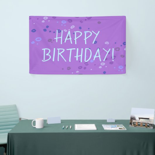 Paarse Leopard Print "Happy Birthday" Spandoek (Beurs)