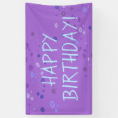 Paarse Leopard Print "Happy Birthday" Spandoek (Verticaal)