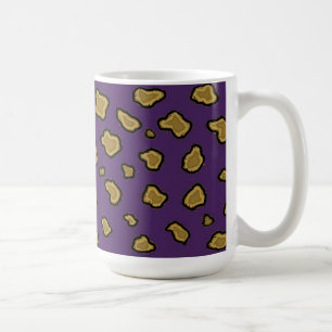 Paarse leopard-printkoffie Mok