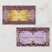 Paarse leopardafdruk/DIY achtergrondkleur Visitekaartje (Voorkant / Achterkant)