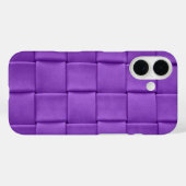 Paarse leren vlechtdesign Case-Mate iPhone case (Achterkant (horizontaal))