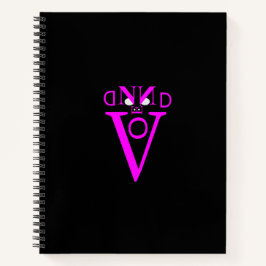 Paarse letter gezicht spiraal Notitieboek