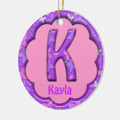 Paarse letter K Ornament w Butterflies~Aangepaste  (Links)