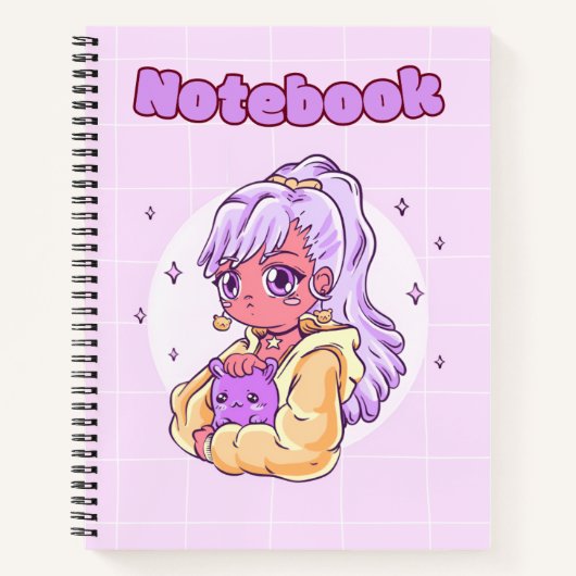 Paarse leuke meid 💜✨💗 notitieboek (Voorkant)