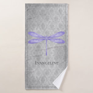 Paarse libel Damask Bad Handdoek