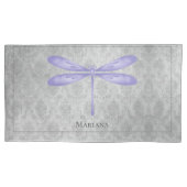 Paarse libel Damask Kussensloop (Voorkant)