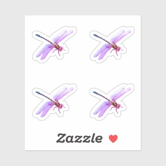Paarse libellen sticker (Vel)