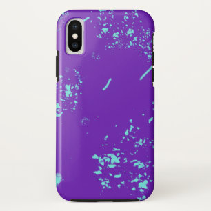 Paarse lichtblauwe doedels iPhone x hoesje