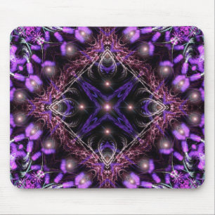 Paarse lichte fractale tapijtmousepad muismat