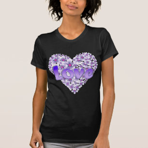 Paarse liefde en Daisies T-shirt