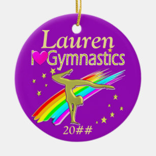 PAARSE LIEFDE GYMNASTIEK GEPERSONALISEERD ORNAMENT