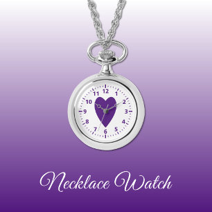 Paarse liefde hart Ketting Watch