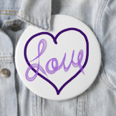 Paarse Liefde Hart Pin Buttonnen Ronde Button 6,0 Cm (In situ)