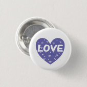 Paarse liefde hart ronde button 3,2 cm (Voorkant /achterkant)