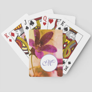 Paarse liefde Monogram Pokerkaarten