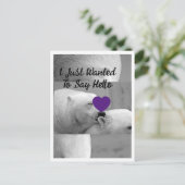 Paarse Liefde Polar Beer Briefkaart (Staand voorkant)