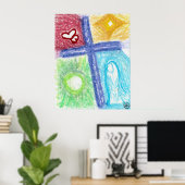 Paarse liefdeskruis poster (Thuiskantoor)