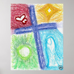 Paarse liefdeskruis poster