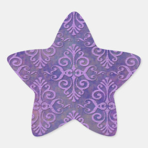 Paarse Liefhebbers Twee Tinten Lavendel Paarse Dam Ster Sticker
