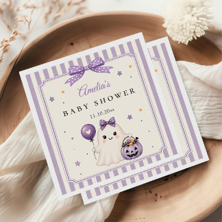 Paarse Lieve Geest Halloween Baby Shower Servet