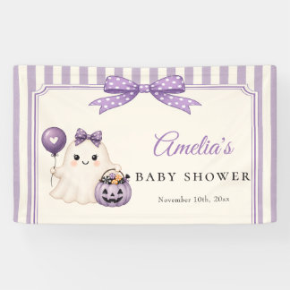 Paarse Lieve Geest Halloween Baby Shower Spandoek