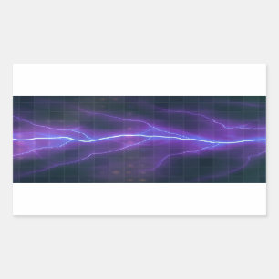 Paarse Lightning Electricity Achtergrond Rechthoekige Sticker