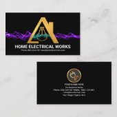 Paarse Lightning Gold Bulb Home Electrice Visitekaartje (Voorkant / Achterkant)