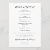 Paarse Lila Bloemen Begrafenisdienst Programma (Achterkant)