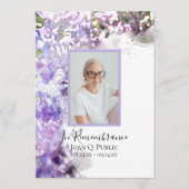 Paarse Lila Bloemen Begrafenisdienst Programma (Voorkant)