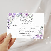 Paarse Lila Bloemen Boheemse bruiloft RSVP Kaarten