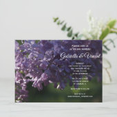 Paarse Lila bloemen bruiloft Kaart (Staand voorkant)