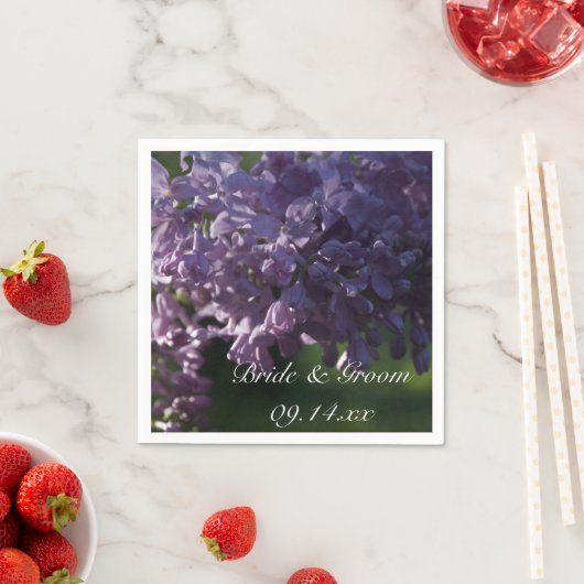 Paarse Lila bloemen bruiloft Servetten (Insitu)