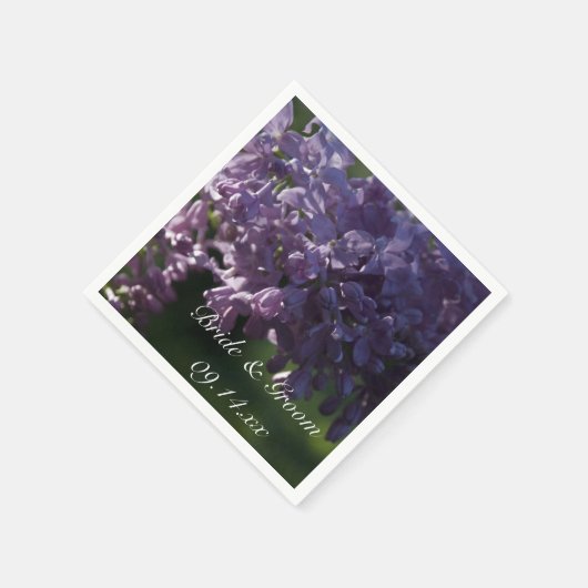 Paarse Lila bloemen bruiloft Servetten (Hoek)