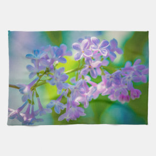 Paarse Lila bloemen Theedoek
