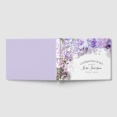 Paarse Lila Bloemen Viering van het Levensmonument Gastenboek (Volledig)