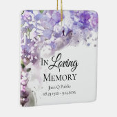 Paarse Lila Bloemen Waterverf Memorial Keepsake Keramisch Ornament (Rechts)