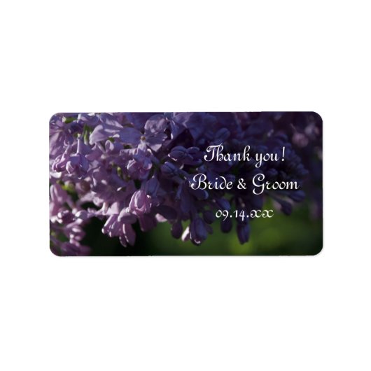 Paarse Lila bloemen Weddenschap Etiket (Voorkant)