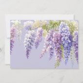 Paarse lila bloemige Wisteria-vrijgezellenfeest Kaart (Achterkant)
